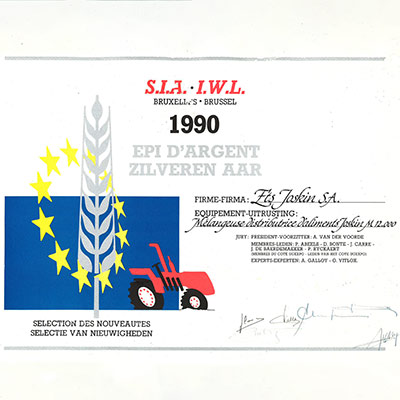 Silbermedaille bei S.I.A. - I.W.L. für das JOSKIN Siloentnahme- und Verteilgerät M 12.000