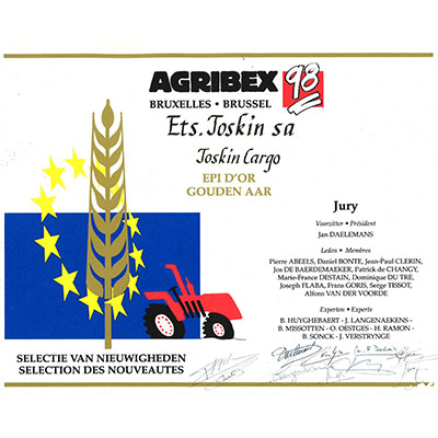 Goldmedaille bei der Agribex für das JOSKIN Cargo