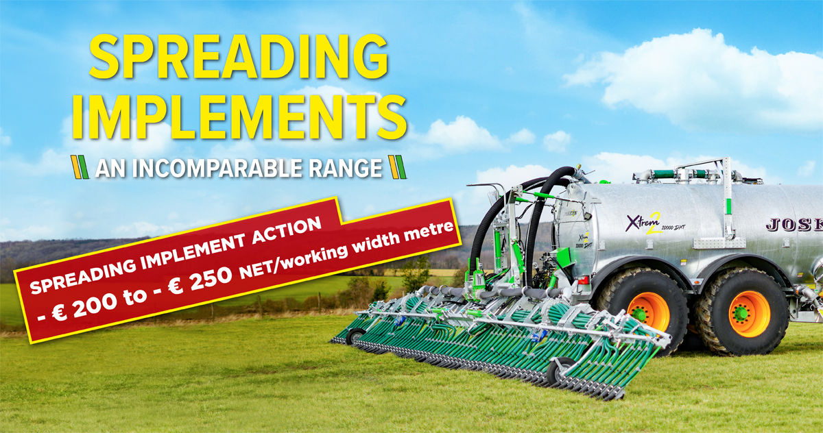 Spreading implement action